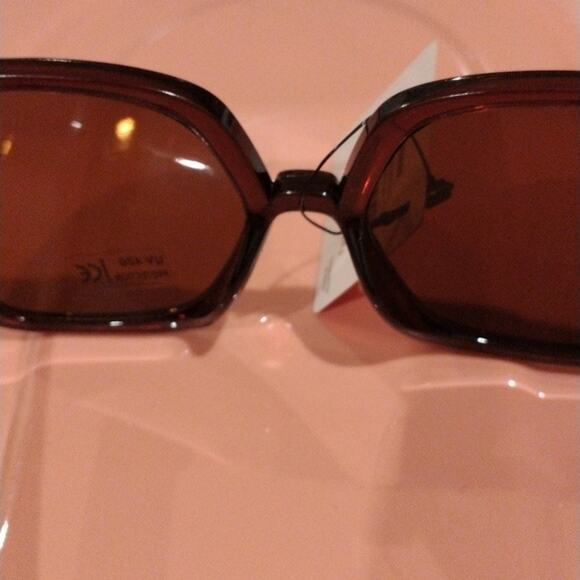 OVERSIZED SQUARE ROUND Brown Sunglasses Glamorous Summer Vacation Beach UV400 - Picture 7 of 11